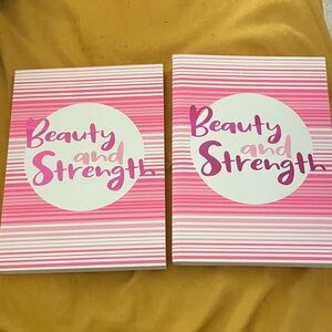 Pink Striped 'Beauty and Strength' Notebooks